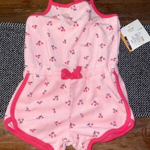 Girls Little Me 12 Month Pink Cherry Outfit NWT